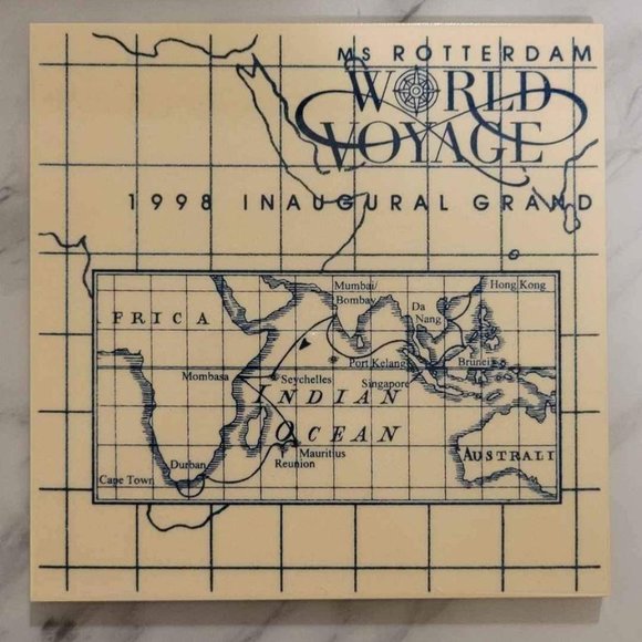 Ms Rotterdam World Voyage 1998 Tile - Picture 1 of 2
